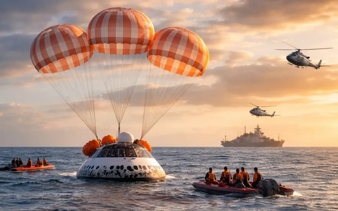 Capsula Orion a misiunii Artemis II a amerizat cu succes în Oceanul Pacific, după o călătorie istorică