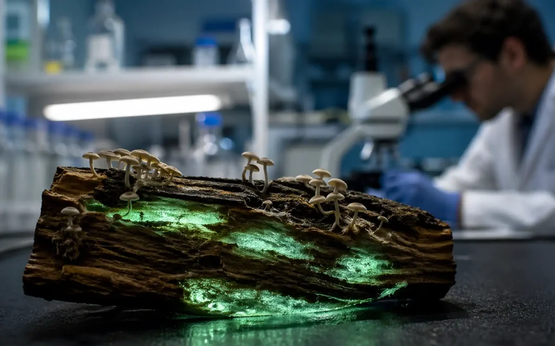 Lemnul luminos: cercetătorii din Elveția folosesc ciuperci pentru a crea lumină naturală