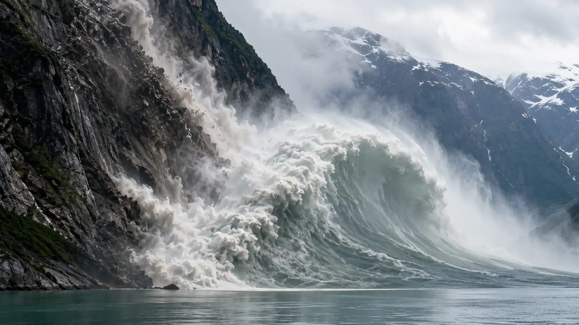 Un „megatsunami” de 500 de metri a lovit Alaska după prăbușirea unui versant uriaș Un „megatsunami” de 500 de metri a lovit Alaska după prăbușirea unui versant uriaș