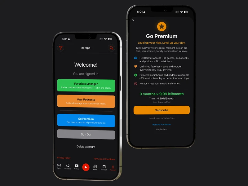 nerapo app design Retention features that turn listeners into paying subscribers